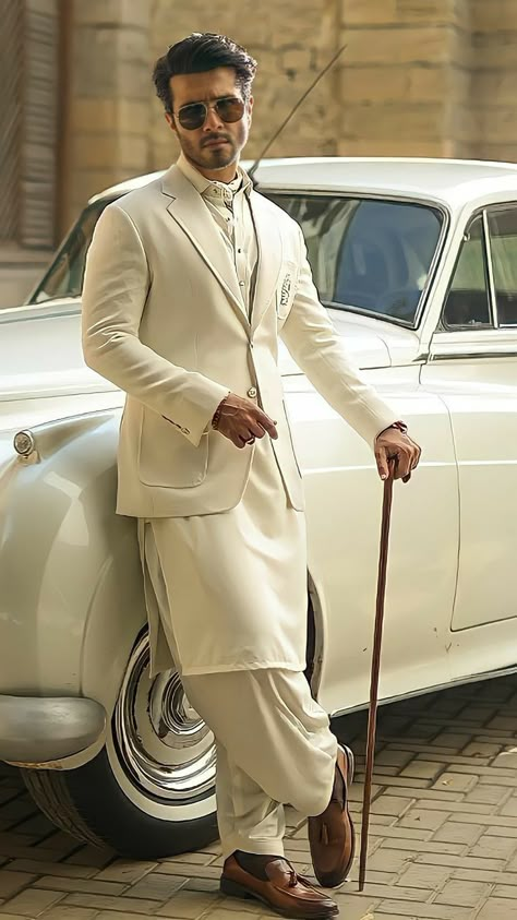 Jaggo Outfit, Man Dress Design, Pajama Men, Indian Wedding Clothes For Men, Dapper Gentleman Style, Wedding Kurta For Men, Feroze Khan, Groom Dress Men, Kurta Pajama Men