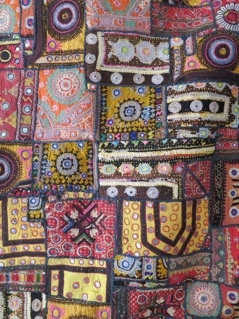 Detail of Rajasthani patchwork embroidery Indian Patchwork, India Textiles, Patchwork Tiles, Patchwork Embroidery, Asian Textiles, Colour Photo, Fiber Art Quilts, Scrappy Quilt Patterns, Crazy Patchwork