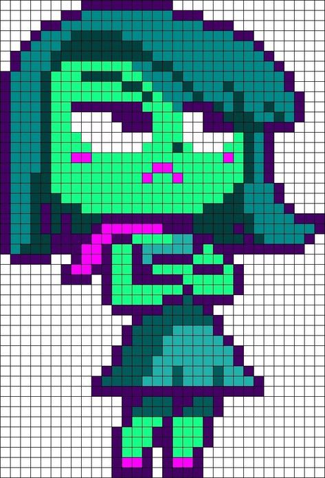 Inside Out Cross Stitch, Inside Out Perler Bead Patterns, Pixel Art Inside Out, Kandi Cuffs, 3d Pixel, Graph Paper Drawings, Graph Crochet, Fuse Bead Patterns, Easy Pixel Art