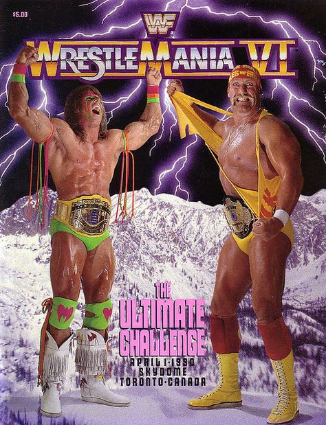 The Ultimate Warrior and Hulk Hogan - I've still got this magazine somewhere - I kept it cos it had Warrior in it Wwf Poster, The Ultimate Warrior, Wwf Superstars, Wwf Wrestling, Wrestling Posters, Lucha Underground, Andre The Giant, Ultimate Warrior, Wwe Legends