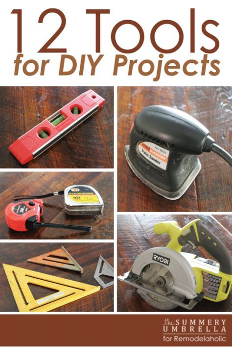 The Top 12 Tools You Need to DIY -- these tools will get you through any project! Woodwork Studio, Used Woodworking Tools, Helpful Advice, Wood Crafting Tools, Woodworking Hand Tools, Diy Holz, Popular Woodworking, Beginner Woodworking Projects, Wood Working For Beginners