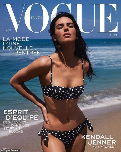 Kendall Jenner looks flawless in a tiny polka dot bikini on latest Vogue cover as she reveals she 'doesn't read criticism' to protect her mental health | Daily Mail Online Kendall Vogue, Style Kendall Jenner, Alas Marcus Piggott, Mert And Marcus, Vogue Magazine Covers, Magazine Vogue, Vogue France, Vogue Us, Vogue Covers