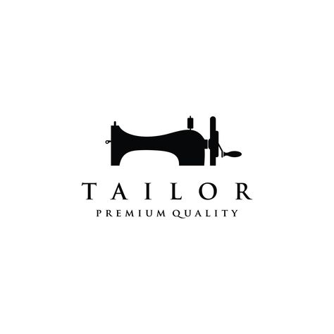 Tailor's vector logo design. Sewing machine icon. Textile emblem Taylor Logo Design, Sewing Logo Design Free, Tailor Logo Design Branding, Tailor Machine, Sewing Machine Vector, Clothing Company Logo, Seamstress Logo, Sewing Machine Logo, Tailor Logo Design