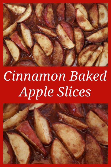 Baked Apple Slices Recipe – How to make easy 4 ingredient oven baked healthy cinnamon sugar dessert – with the video tutorial. Cinnamon Sugar Dessert, Baked Apples Healthy, Baked Fruit Recipes, Oven Baked Apple, Baked Apple Slices, Apple Slice Recipe, Apple Cinnamon Recipes, Easy Baked Apples, Baked Cinnamon Apples