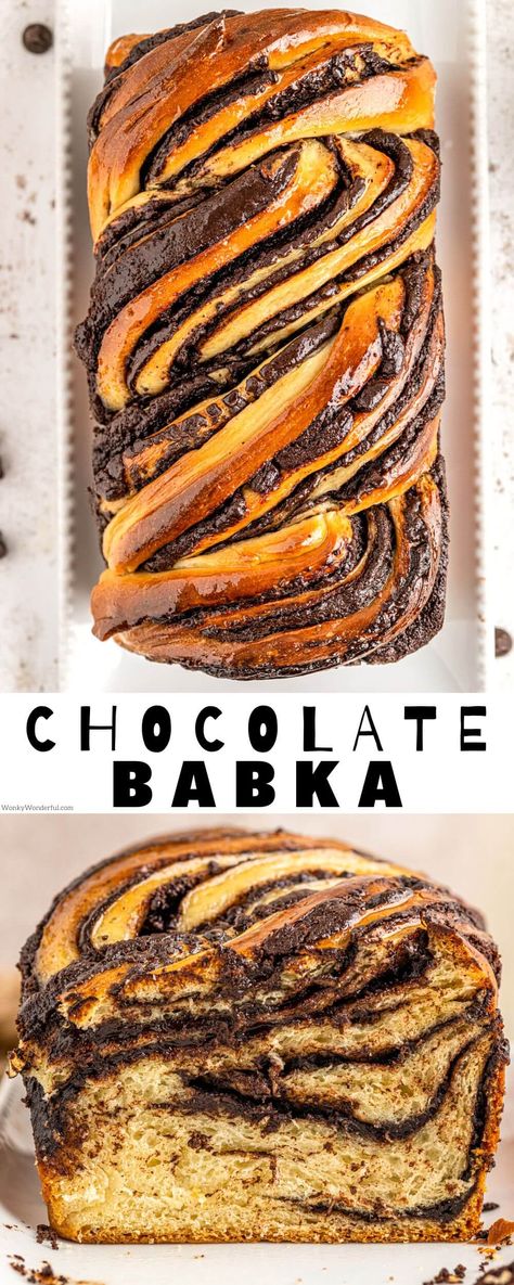 This Chocolate Babka Recipe is perfect to make and serve as a holiday specialty. Sweet braided bread with chocolate layered throughout the croissant-like dough. Twisted Sweet Bread, Braiding Bread Dough, Chocolate Braided Bread, Best Babka Recipe, Bread Baking Ideas, Braided Bread Recipe Stuffed, Homemade Bread Desserts, Specialty Bread Recipes, Italian Sweet Bread Recipes