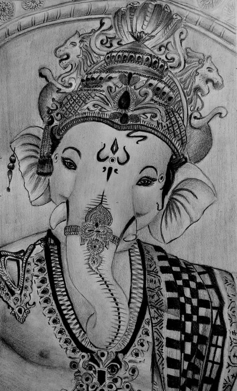 Ganapati Bappa Sketch, Ganesh Sketch, Ganpati Sketch, Ganpati Drawing, Ganesha Art Illustration, Islam Art, Ganapati Bappa, Jai Ganesh, Prabhas Actor