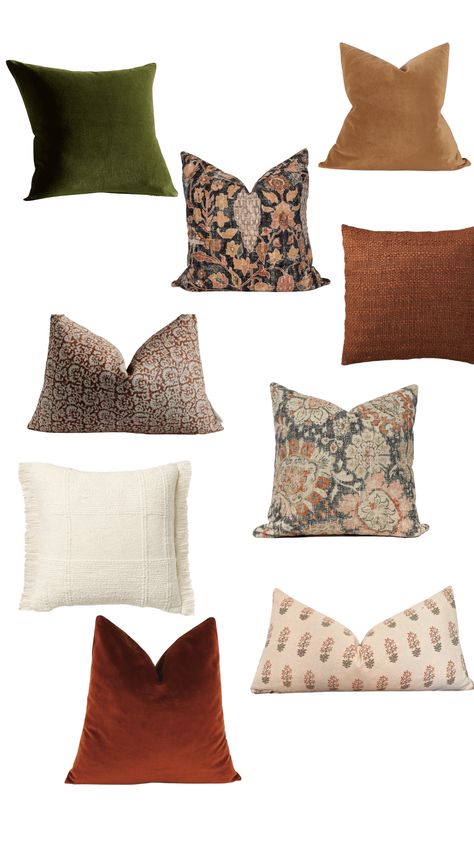 Cream Couch Colorful Pillows, Fall Sofa Pillow Ideas, Boho Pillow Combinations, Vintage Throw Pillows Living Room, Autumn Throw Pillows, Fall Pillows Living Rooms Gray Couch, Fall Throw Pillow Combinations, Fall Throw Pillows Couch, Fall Throw Pillows Living Rooms