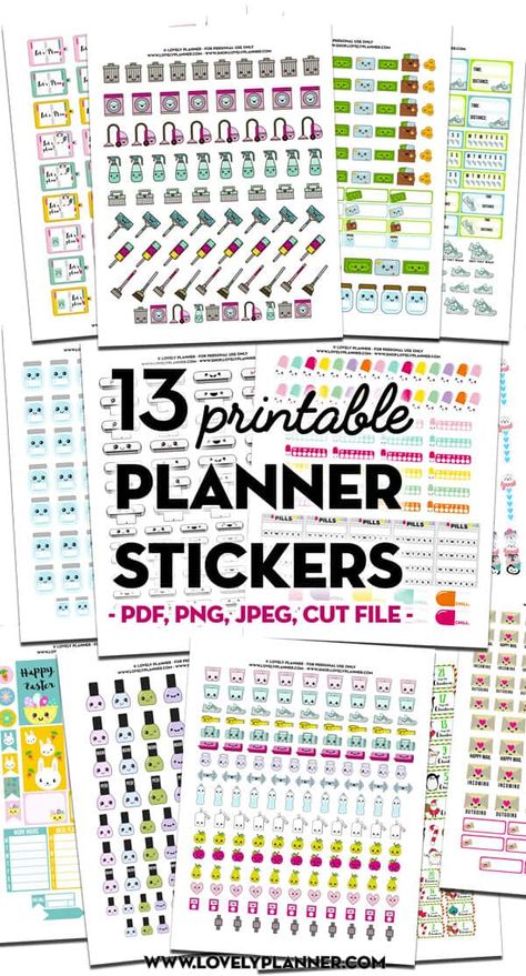 Organisation, Kawaii, Free Cricut Planner Stickers Svg, Planner Icons Free, Calendar Stickers Printable Free, Planner Stickers Printable Free, Cricut Planner Stickers, Journal Stickers Free Printable, Free Png Stickers