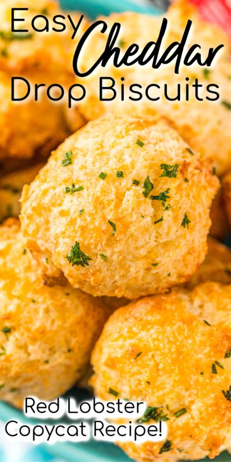 These Cheddar Drop Biscuits are loaded with Cheddar and Colby Jack Cheese and topped with garlic butter. They’re a savory, buttery, and cheesy biscuit recipe everyone will love! Cheddar Cheese Drop Biscuits, Garlic Cheese Drop Biscuits, Easy Cheesy Garlic Biscuits, Garlic And Cheese Biscuits, Cheddar Garlic Drop Biscuits, Southern Cheese Biscuits, Parmesan Drop Biscuits, Drop Cheddar Biscuits, Cheddar Cheese Desserts