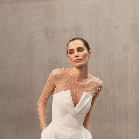 NADINE MERABI on Instagram: "Introducing SS24 Bridal 🤍 A contemporary collection designed for celebration in all its forms, to be worn while toasting to new beginnings surrounded by loved ones, making memories with your closest circle, and being present in the day you’ve always dreamt of. Reach for a bridal series with editorial edge. Shop the collection at nadinemerabi.com" Nadine Merabi Bridal, Civil Dress, Nadine Merabi, To New Beginnings, Being Present, Dress Inspo, Making Memories, New Beginnings, The Collection