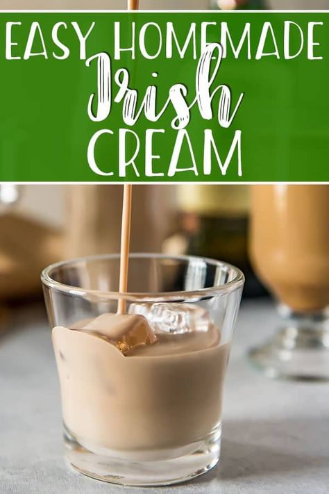 This quick and easy homemade Irish cream recipe is the one you've been looking for! You'll never have to buy a bottle at the liquor store again when all it takes is 5 minutes and 6 ingredients to make the perfect copycat version of your favorite silky-smooth Irish cream liqueur! Thermomix, Smoothie Station, Homemade Liqueur Recipes, Homemade Baileys Irish Cream, Baileys Irish Cream Recipes, Irish Cream Recipe, Homemade Baileys, Homemade Irish Cream, Baileys Recipes