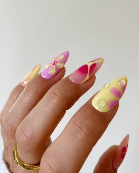 Phoebe Cascarina | Another 3D summer nail look 🌸 @gelcare.official Polly Pink | Butter | Watermelon (Use code PHOEBE to save ~ aff) #nails #nailinspo… | Instagram Nails Round, Green Nail Designs, Easy Nails, Summery Nails, New Nails, Round Nails, Nails Almond, Nails 2024, Art Simple