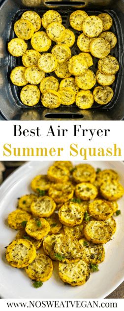 Roast Squash In Air Fryer, How To Cook Squash In Air Fryer, Air Fryer Fried Squash Recipes, Optavia Squash Recipes, What To Eat With Squash, Air Fried Summer Squash, Yellow Zucchini Recipes Air Fryer, Recipe For Summer Squash, Squash Air Fryer Recipes Healthy