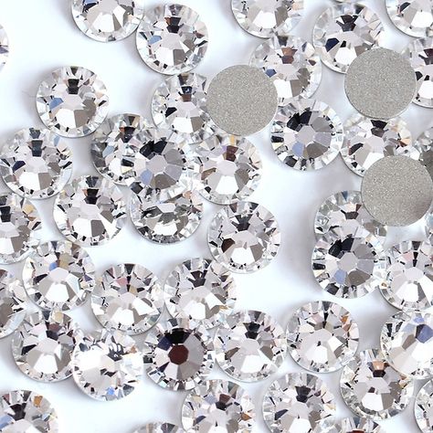 SS3 SS4 SS5 SS6 SS8 SS10 SS12 SS16 SS20 SS30 SS40 Non Hotfix Clear Crystal Flatback Glass Rhinestones For 3D Nail Art Decoration Converse Wedding Shoes, Rhinestone Hoodie, Bling Converse, Hot Fix, Nail Art Rhinestones, Crystal Ab, Rhinestone Nails, Nail Art Diy, Crystal Gems