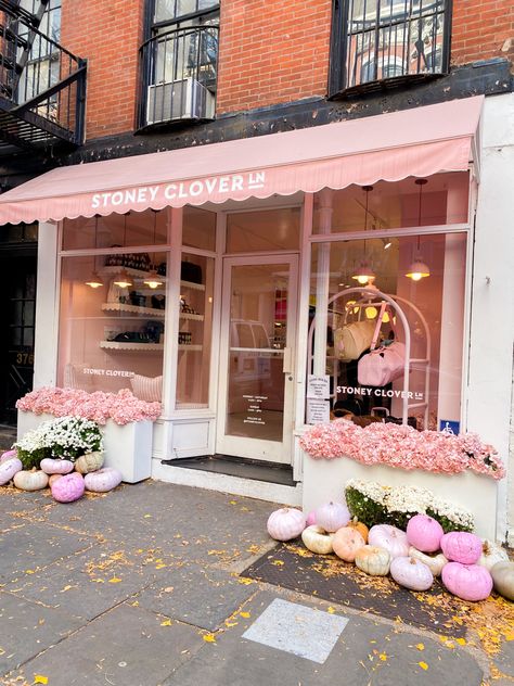 SCL Boutique Door Store Fronts, Storefront Curb Appeal, Boutique Outside Store Fronts, Coffee And Ice Cream Shop Design, Flower Shop Exterior Store Fronts, Salon Exterior Ideas Store Fronts, Pink Store Aesthetic, Store Fronts Ideas, Boutique Exterior Store Fronts