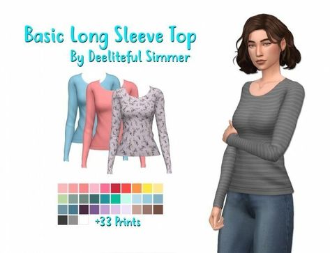 Wow! Check out this Basic Long Sleeve TOP At Deeliteful Simmer Sims 4 CC! Deeliteful Simmer – Clothing, Female: Basic long sleeve top. This is the base game cardigan maked a better regular top than an ugly cardigan. #sims #sims4 #sims4cc #gaming Long Cardigan Outfit, Denim Texture, Clothing Female, Sims4 Clothes, Sims 4 Cc Packs, Sims Hair, Sims 4 Cas, Sims 4 Cc Finds, Sims 4 Clothing