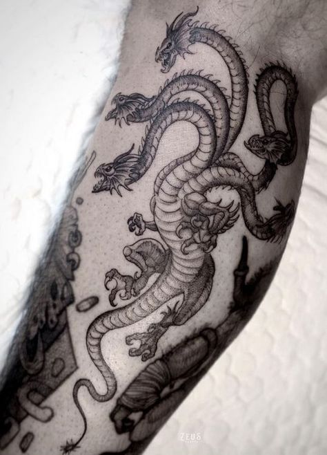 #hydra #hydratattoo #greekmythology #greekmythologytatoo #tattoohydra #hydramonstertattoo #monstertattoo #darktattoo #myth #legendarytattoo #manlytattoo #maletattoo #firetattoo #tattoo #blackwork #sketchtattoo #coloredtattoo #blacktattoo #armtattoo #darkart #sleevetattoo #tattoosketch #toptattoo #viraltattoo #mentattoo #tats #tattooideas #tattoo #newtattooideas #tattoodesign #stenciltattoo A Tattoo Design, Monster Tattoo, Wicked Tattoos, Fantasy Tattoos, Fire Tattoo, Creepy Tattoos, Greek Tattoos, Tattoo Style Drawings, Tattoo Design Book