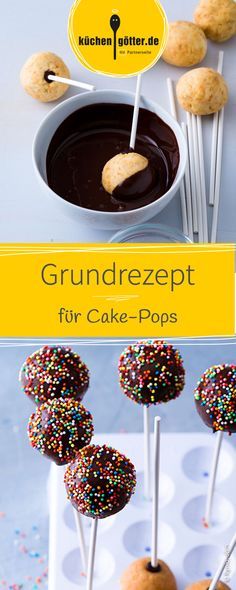 Süß und so einfach in der Zubereitung. Cake-Pops sind kleine Kügelchen die aus Kuchenteig bestehen und auf ein Stab gespießt werden. Die Pops werden mit Schokolade oder Zuckerguss überzogen und hübsch verziert. Base Cake, Cake Recipes Easy Homemade, Cake Mix Cookie Recipes, Cake Pop Recipe, Easy Cheesecake Recipes, Chocolate Cookie Recipes, Chip Cookie Recipe, New Cake, Easy Cookie Recipes