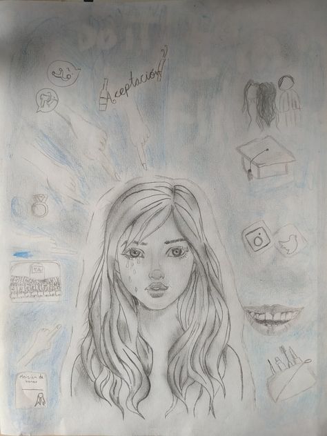 Girl Draw, Social Pressure, Pencil