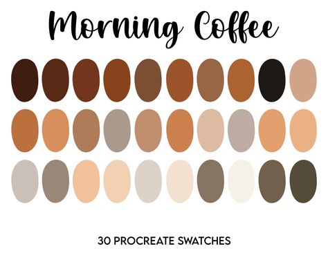 Coffee Procreate, Pallete Color, Procreate Easy, Tan Color Palette, November Colors, Swatches Color, Procreate Palette, Muted Brown, Hex Color Palette