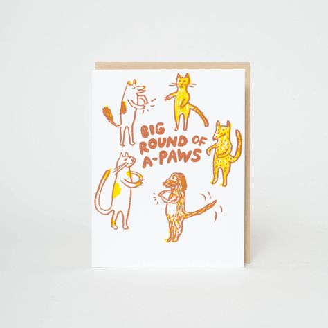 Paw Congrats Greeting Card | This Corner - Hair Salon and Design Shop in Philadelphia Sheep Cards, Letterpress Greeting Cards, Dog Greeting Cards, Grad Cards, Paper Plants, Congrats Card, Planner Art, Appreciation Cards, Letterpress Printing