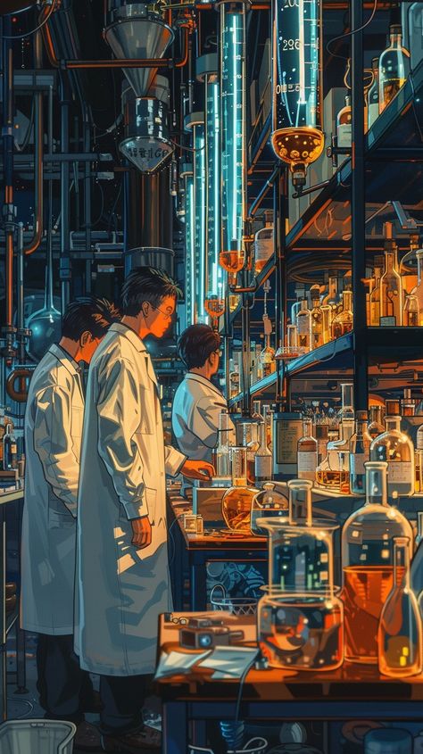 Futuristic Lab Scene: Scientists immersed in groundbreaking research within a highly advanced, neon-lit futuristic laboratory environment. #science #research #technology #laboratory #futuristic #aiart #aiphoto #stockcake ⬇️ Download and 📝 Prompt 👉 https://stockcake.com/i/futuristic-lab-scene_355309_598839 Abandoned Lab Aesthetic, Sci Fi Library, Cyberpunk Hospital, Futuristic Science Lab, Lab Concept Art, Futuristic Laboratory, Futuristic Lab, Lab Illustration, Environment Science