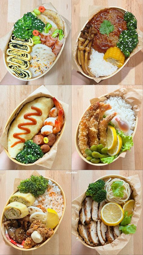 All the bento I made from last week by eyddie Quick Bento Lunches, Bibimbap Bento Lunch Boxes, Japanese Lunchbox Ideas, Bento Box Decoration, Bento Box For Husband, Bento Box Inspiration, Bento Food Ideas, Bento Lunch Box Ideas For Adults, Japanese Bento Recipes