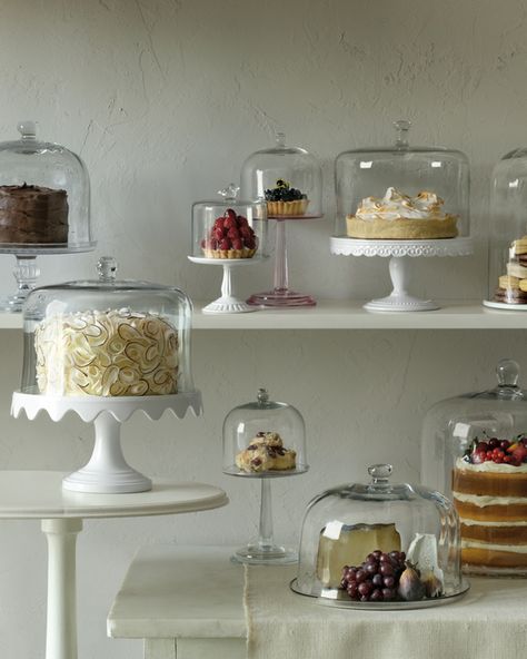 Everything looks better on a pedestal. Give your cakes, pies, and tarts the… Cake Shop Design, Summer Fruit Desserts, Fruit Desserts Easy, Patisserie Fine, Cake Stand With Dome, Cake Dome, Summer Dessert Recipes, Bakery Design, Chafing Dishes