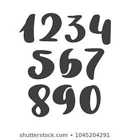 123 Number Fonts Handwritten, Aesthetic Numbers Fonts, Number Fonts Design, Hand Lettering Numbers, Cute Number Fonts, Number Lettering, Cute Numbers, Numbers Lettering, Lettering Number