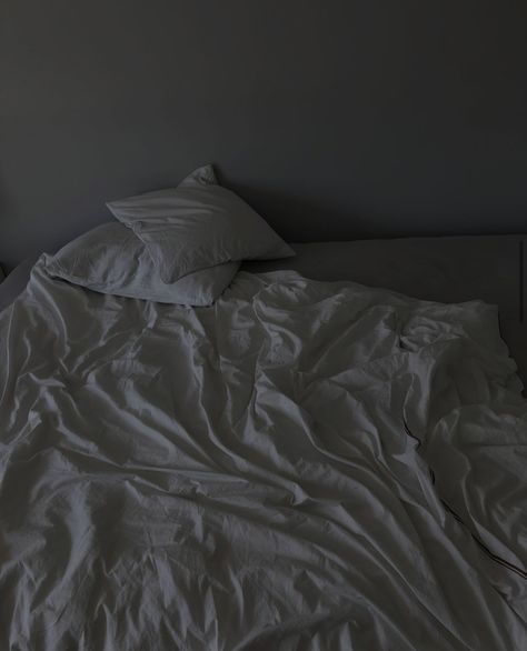 Bedsheets Aesthetic Dark, Bedsheets Aesthetic, Bed Sheets Aesthetic, Intentions For The Day, Sheets Aesthetic, Grey Bed Sheets, Bed Photos, Enjoy The Silence, Bed Back