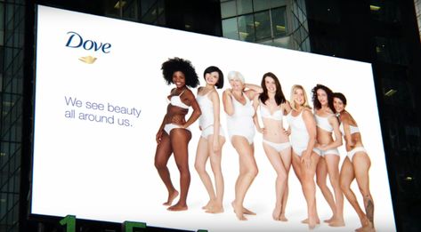 While many companies aimed towards females use models who don't represent the majority of women - whether that be in size, ethnicity, age, etc. - Dove's "Real Beauty" campaign uses real women (never models) to show that beauty comes in many forms. I personally like this because it's refreshing and sets Dove apart as a company. Dove Beauty Campaign, Real Beauty Campaign, Dove Campaign, Dove Real Beauty, Dove Brand, Dove Shampoo, Dove Beauty, Beauty Advertising, Social Media Branding Design