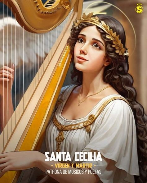 Saint Cecilia, St Cecilia, Jesus Drawings, Santa Cecilia, Santa Lucia, Papa Francisco, Jesus, Anime