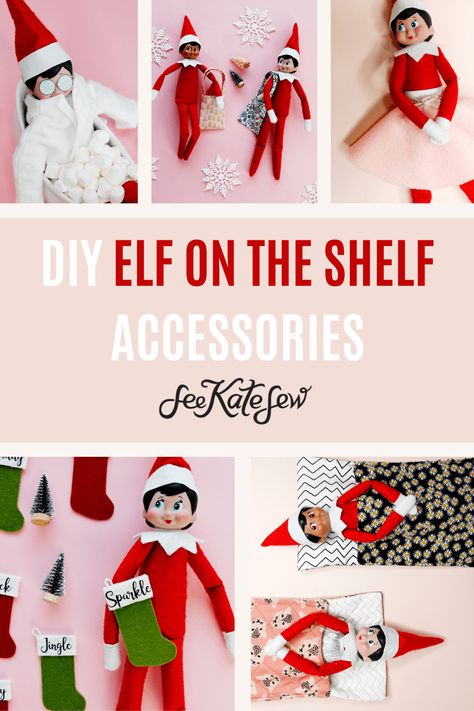 Elf On Shelf Costume, Elf On The Shelf Accessories, Diy Elf On The Shelf, Elf On Shelf Printables, Diy Elf, Shelf Accessories, Shelf Clothes, Elf Ideas Easy, Elf Pajamas