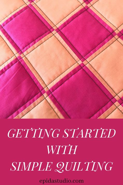 How To Finish A Quilt Top, Top Stitching A Quilt, Straight Line Quilting Ideas Simple, Quilt Top Stitching Patterns, Quilting For Beginners Step By Step, Walking Foot Quilting Designs Simple, Simple Machine Quilting, Tshirt Quilt Diy, Simple Quilting