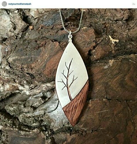 Wood, Wooden Pendant, A Rock, Fine Jewelry, Collectibles, Stone, Pendant, Wall