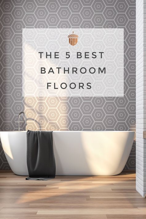 Lvt Flooring Bathroom, Vinyl Tile Flooring Bathroom, Vinyl Plank Flooring Bathroom, Bathroom Flooring Trends, Waterproof Bathroom Flooring, Vinyl Bathroom Flooring, Bathroom Flooring Options, Laminate Flooring Bathroom, Waterproof Vinyl Plank Flooring