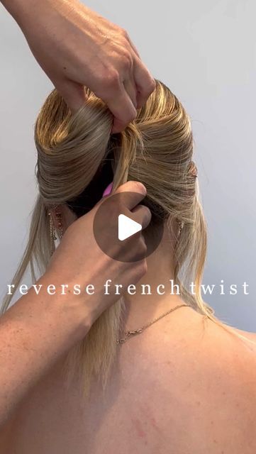 Hair Extensions | Braids | Updos | Education | MI📍 on Instagram: "Key takeaways from this reverse french twist👇🏼  ◾️Keep tension when twisting the hair up for best results - this is so important!! ◾️Utilize large hair pins when holding the hair into place so you can see the ends sticking out, which will make easier to remover later on (smaller ones will get lost in the hair) ◾️A rake comb allows more texture to be created within the hair design  ◾️This look can be achieved as both a textured or polished hair design ◾️Secure with bobby pins for hold, and jumbo pins if having a lot of hair  Is this a technique you would try? Let me know in the comments!  @caidycreate #caidycreate   #caidymariebeauty #updoartist #updotutorials #updoeducator #bridalhair #bridalhaireducation #bridalhairstyle Modern French Twists, Reverse French, A Lot Of Hair, French Twist Updo, Polished Hair, French Twist, Hair Design, Braided Updo, Stick It Out