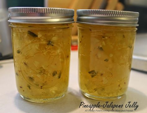 Cooking With Mary and Friends: Pineapple-Jalapeno Jelly Pineapple Jelly Recipe, Pineapple Jalapeno Jelly, Jalapeno Jelly Recipes, Apocalypse Prep, Pineapple Jelly, Pepper Jelly Recipes, Jalapeno Jam, Jalapeno Jelly, Pickle Recipes