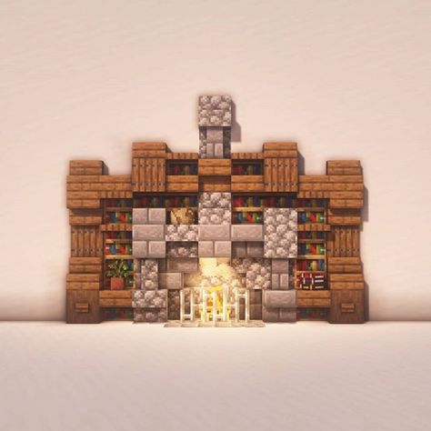 Minecraft Fireplace Design, Minecraft Fireplace Ideas, Fireplace Minecraft, Minecraft Fireplace, Vanilla Minecraft, Case Minecraft, Medieval Decor, Minecraft Interior Design, Fireplace Designs