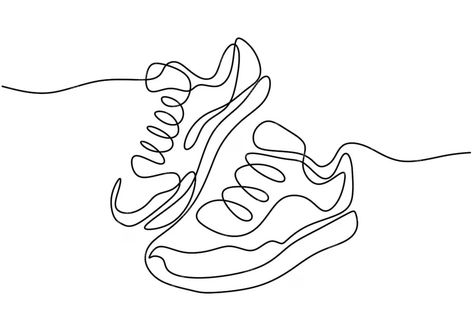 Premium Vector | Continuous one line drawing of sneakers sports shoes in a minimalist style Running Shoe Tattoo, Running Shoes Tattoo, Christmas Card Drawing, Running Tattoos, One Line Icons, Marathon Tattoo, Shoe Logo Design, Shoe Tattoo, Running Drawing