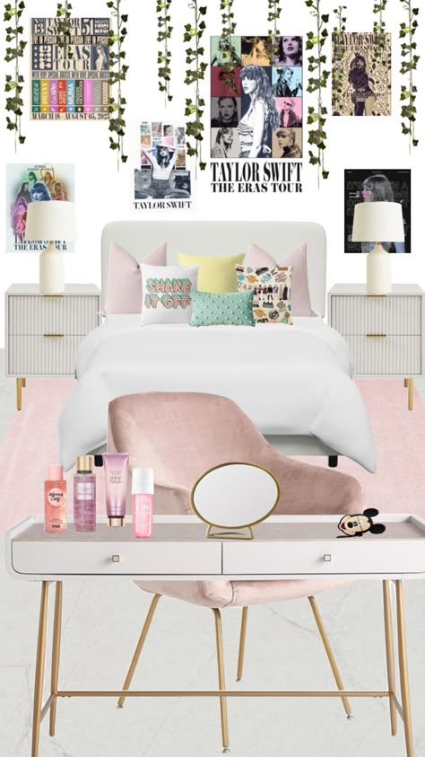 Sis dream Taylor Swift theme bedroom <3 Theme Bedroom, Teenage Room, Bedroom Decor For Teen Girls, Preppy Room Decor, Girl’s Room, Preppy Room, Cute Bedroom Decor, Cute Room Ideas, Room Redo