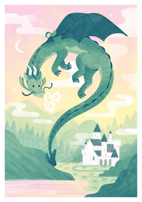 Picture Books Illustration, Dragon Illustration, Advocate Art, Fairytale Art, Cute Dragons, A Dragon, Seville, Cute Illustration, Animal Drawings