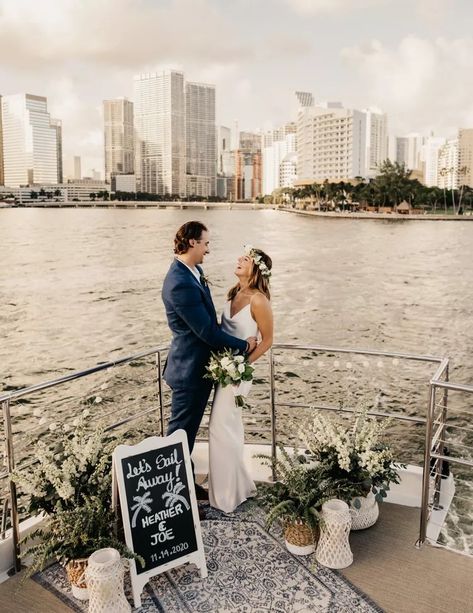 Boat Wedding Ceremony, Wedding On A Boat, Cruise Ship Wedding, How To Get Married, Yacht Wedding, Boat Wedding, Nautical Wedding Theme, On A Yacht, Ship Wedding