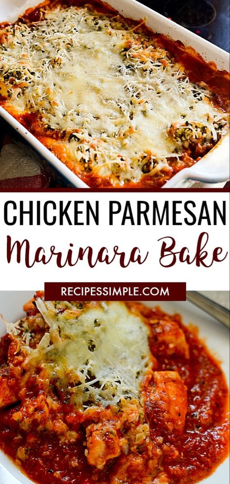 Chicken With Marinara Sauce, Chicken With Marinara, Baked Chicken Marinara, Chicken Marinara Pasta, Marinara Chicken, Chicken Marinara, Chicken Parmesan Recipe Baked, Marinara Recipe, Marinara Sauce Recipe