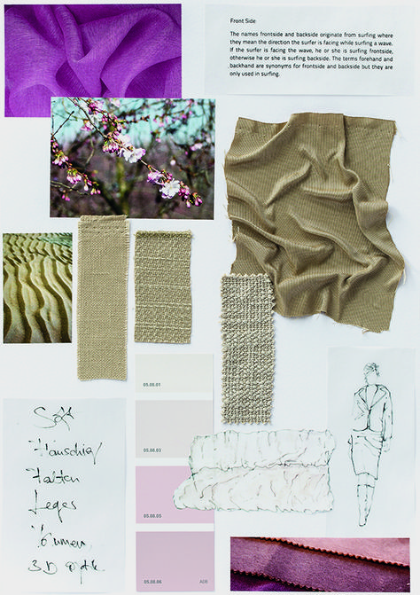 Eclectic Trends | From the mood board to the finished product - Eclectic Trends Textile Board Fashion, Trend Research Board, Ss24 Mood Board, Fabric Board Fashion, Material Board Fashion, Fabric Board Fashion Portfolio, Fashion Fabric Board, Fashion Mood Board Ideas, Dress Mood Board