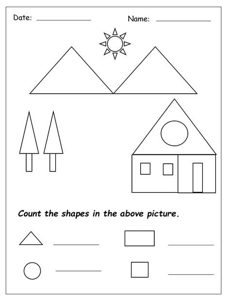 Worksheets For 1st Grade, Grade R Worksheets, Shapes Activity, Shape Worksheets For Preschool, Shapes Worksheet Kindergarten, Worksheets For Class 1, First Grade Math Worksheets, Geometry Worksheets, Mathematics Worksheets