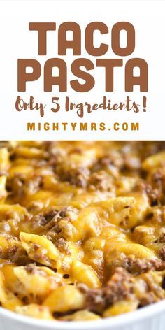 Quick Easy Mexican Food, Last Minute Recipes Dinner, Ground Beef Recipes 5 Ingredients Or Less, Easy Meal Ground Beef, Taco Noodle Casserole Recipes, Taco Pasta Bake Cream Cheese, Ground Beef And Sour Cream Recipes, Few Ingredient Meals Ground Beef, Cheesy Taco Pasta Bake