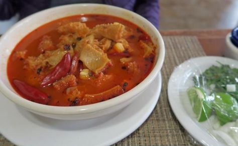 Menudo Recipe Authentic, Tripe Soup, Menudo Recipe, Beef Tripe, Ancho Chili, Mexican Soup, Mexican Spices, Mexican Grill, Mexican Holiday