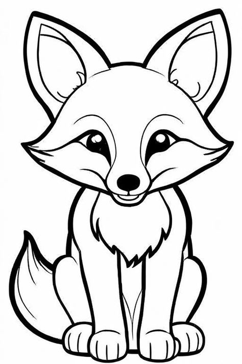 Fox Coloring Page 6 for Kids Wild Animals Coloring Pages For Kids, Animal Coloring Book, Wild Animal Coloring Pages, Free Animal Coloring Pages, Wild Animals Coloring Pages, Cute Animals Coloring Pages, Fox Coloring Pages, Coloring Pages Animals, Giraffe Coloring Pages