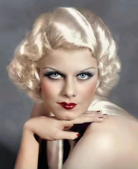 Jean Harlow 1930s, Jean Harlow Makeup, Jean Harlow Style, Jean Harlow Color, 1930 Actresses, 1930s Actresses, 1930s Fashion Hair, 1930s Makeup, 1930s Glamour